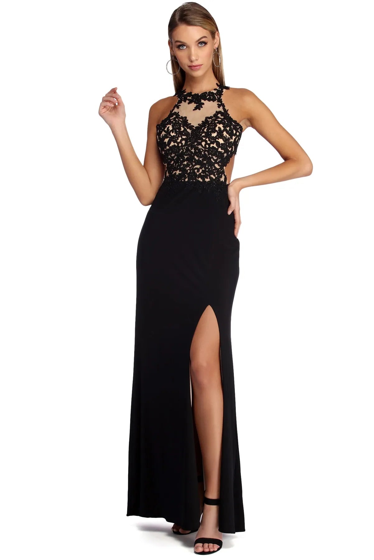 Genevieve Formal Open Back Lace Dress