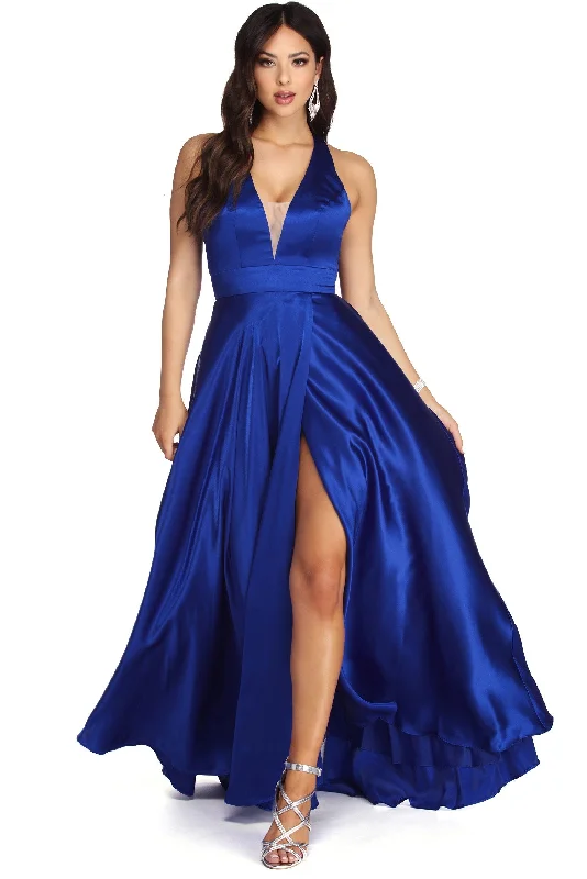 Lauren Formal Halter Satin Dress