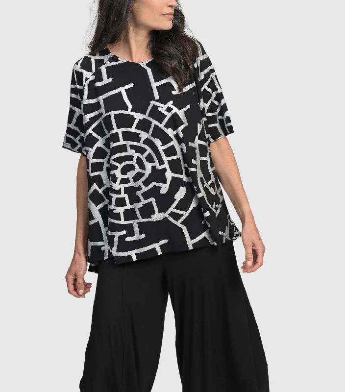 Alembika Clothing - HYPNOTIC SWING TUNIC TOP, SILVER FINAL SALE PRICE