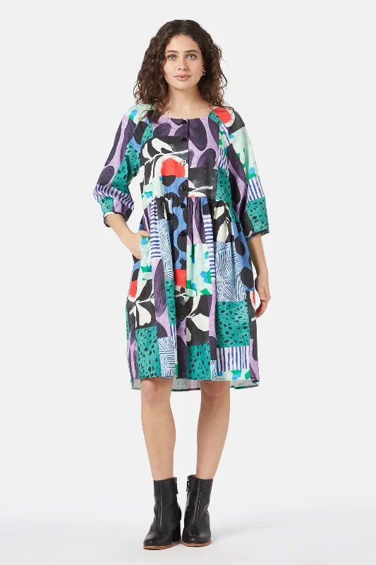 Artists Patchwork Smock Dress