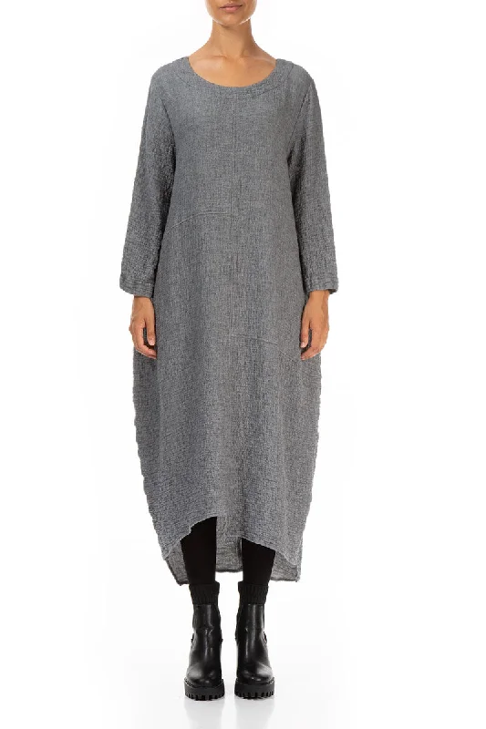 Asymmetrical Grey Wool Dress