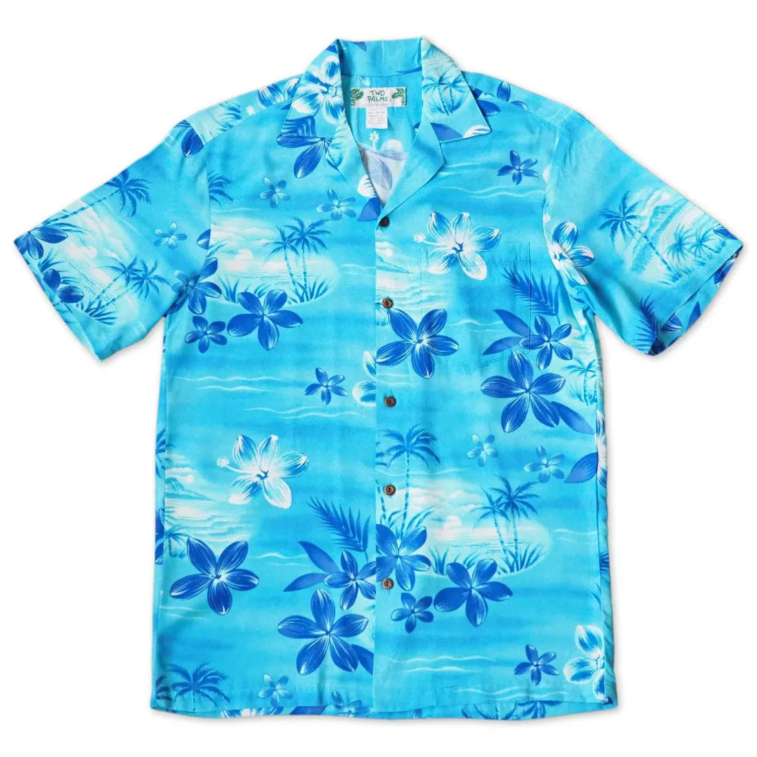 Aurora Blue Hawaiian Rayon Shirt