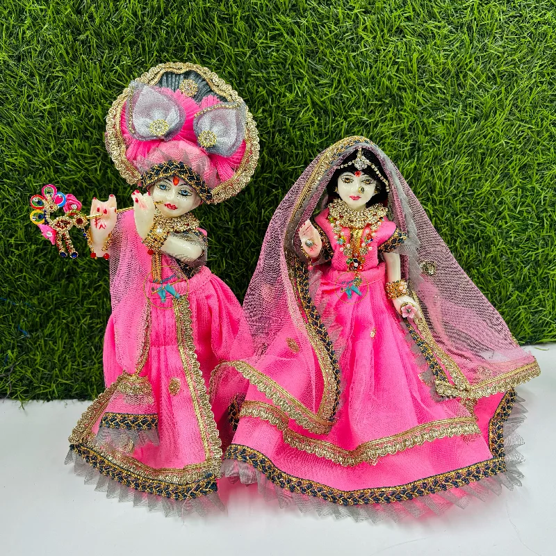 Baby Pink Colour Net Dress For Radha Krishna