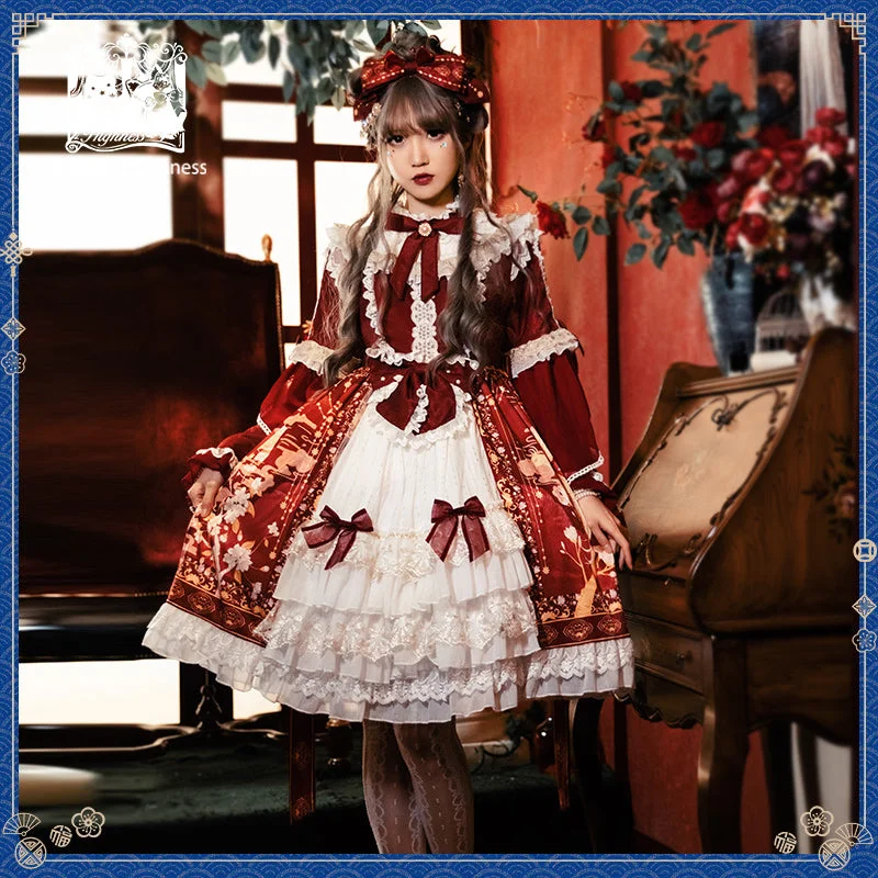 Cat Highness~Christmas New Year Han Lolita OP Dress