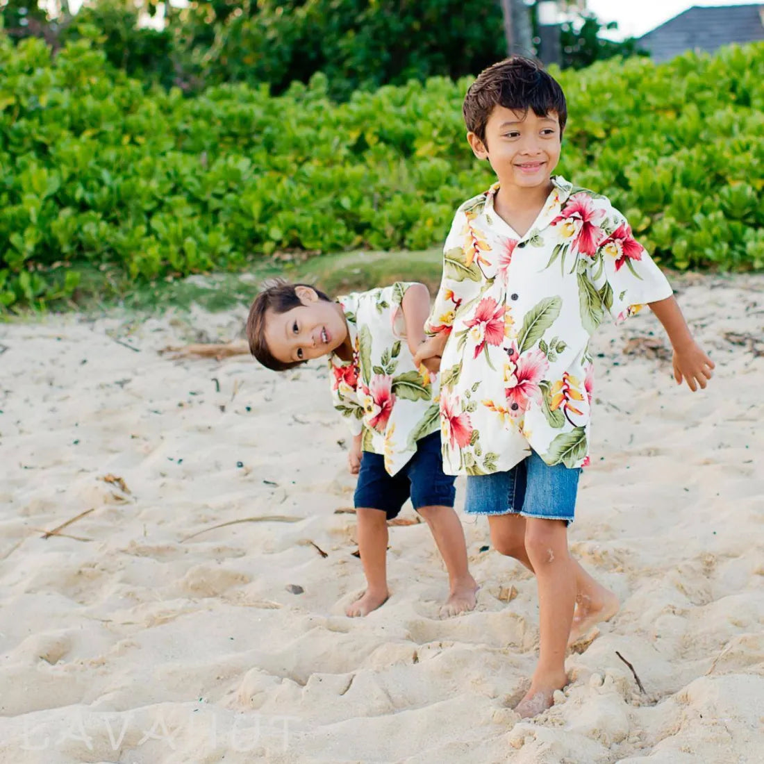 Cloud Cream Hawaiian Boy Shirt