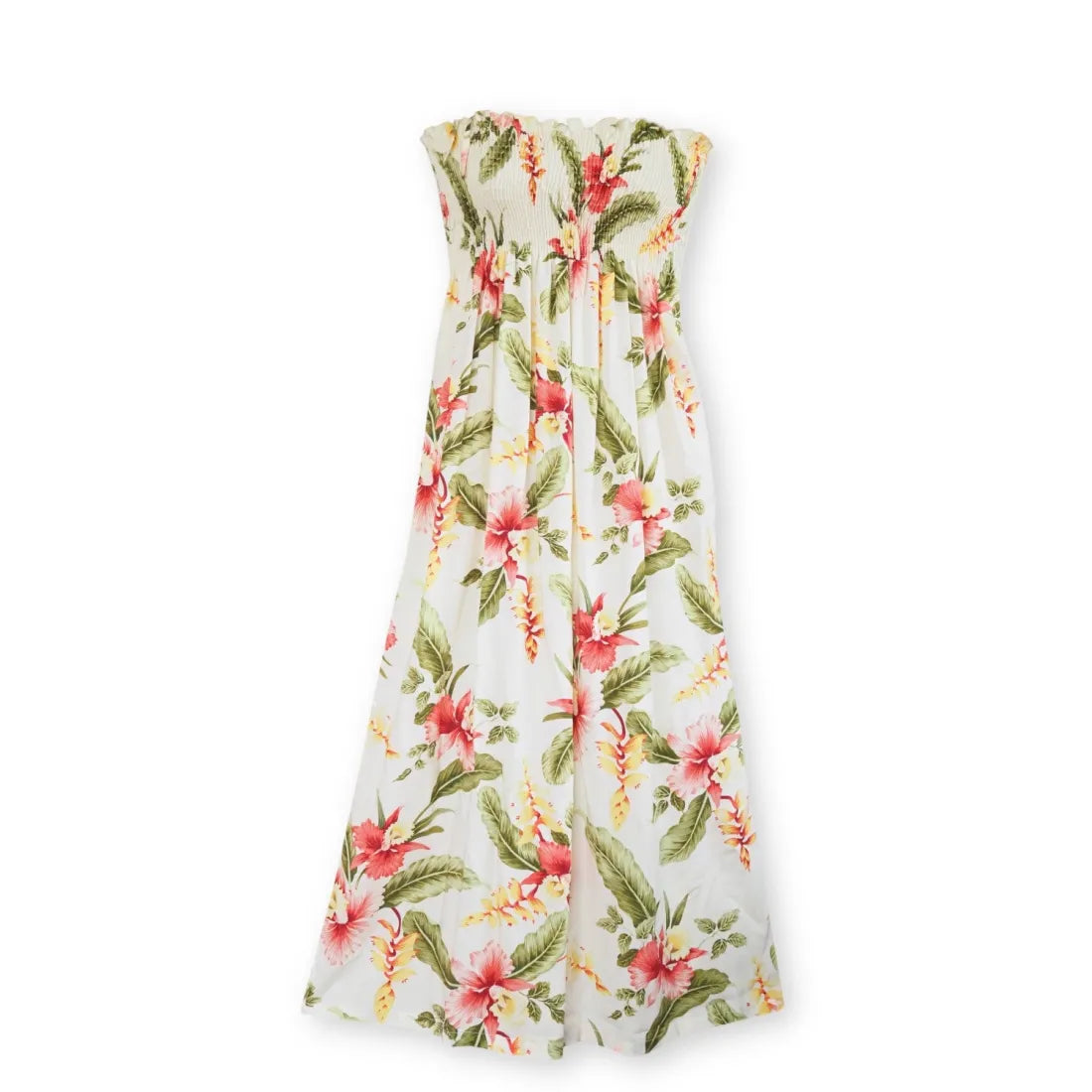 Cloud Cream Maxi Hawaiian Dress