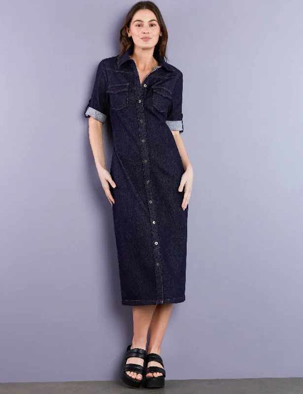 Denim Midi Shirtdress