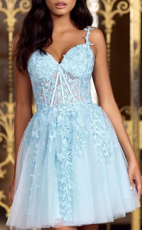 GH464 - A line Sweetheart Lace Appliques Short Homecoming Dress Party Gown