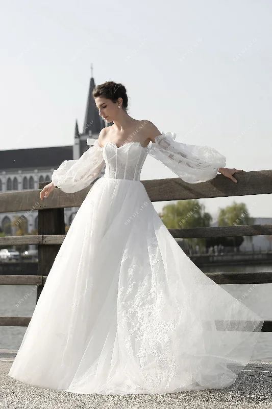 Elegant Brydealo Ballgown Fall Wedding Dress