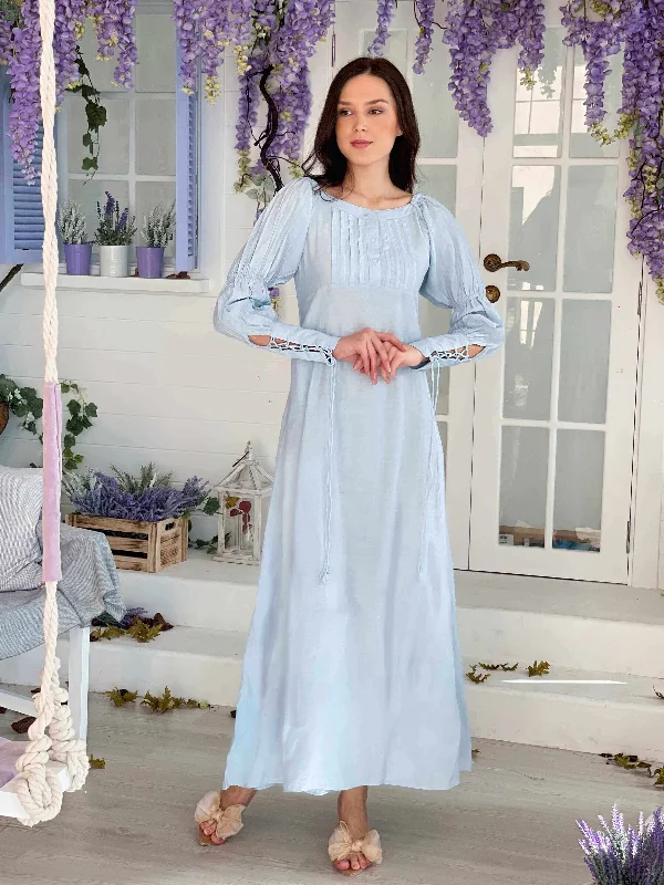 Geneva Vintage Dress In Sky Blue