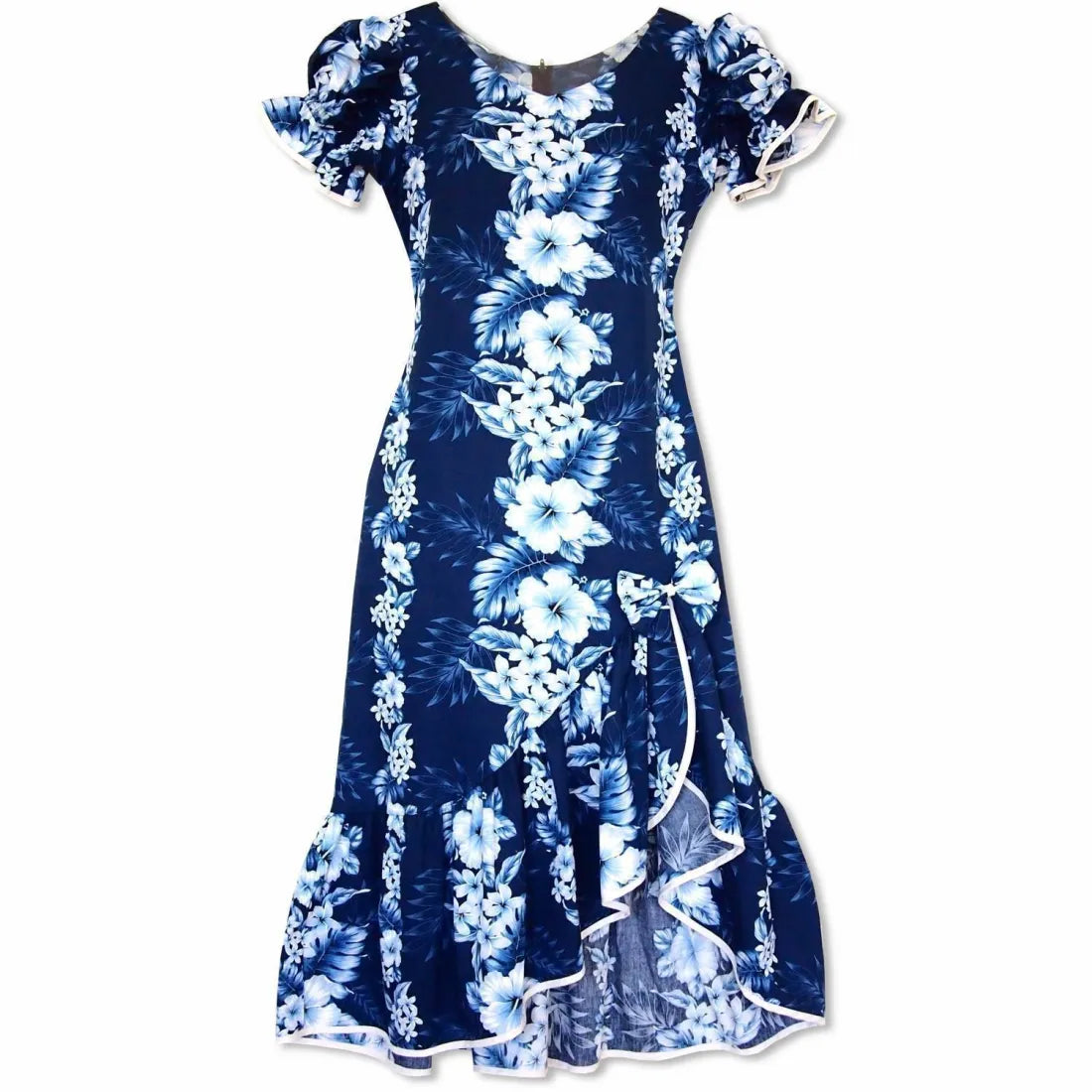 Hanalei Blue Makani Hawaiian Muumuu Dress