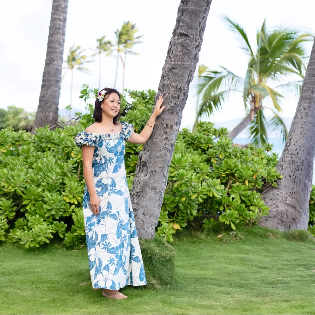 Haven Blue Leilani Hawaiian Muumuu Dress