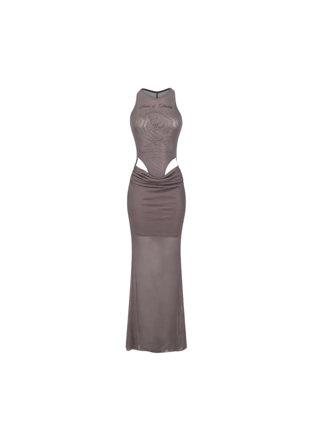 Hollow See-Through Mesh Hip Wrap Dress