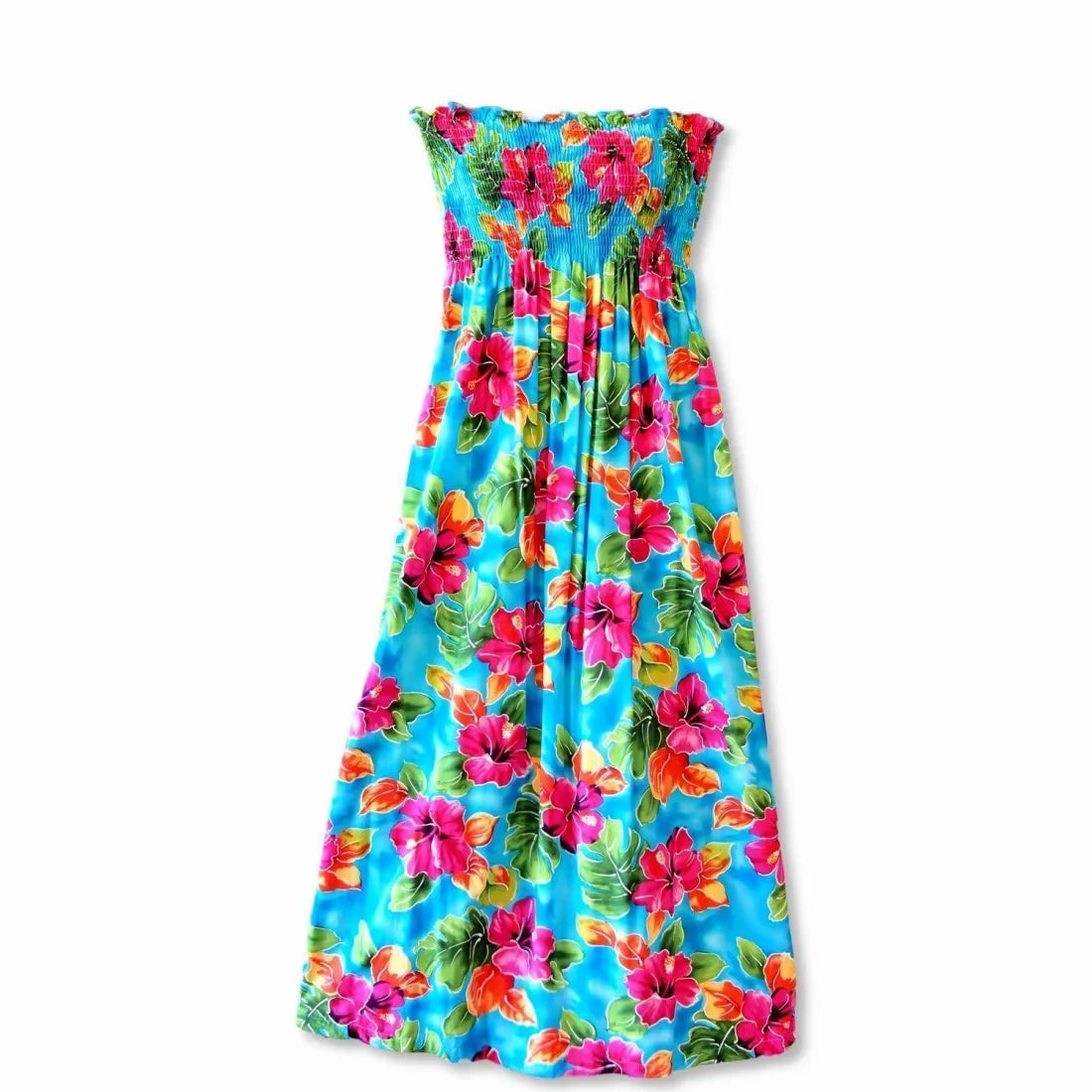 Hoopla Blue Maxi Hawaiian Dress