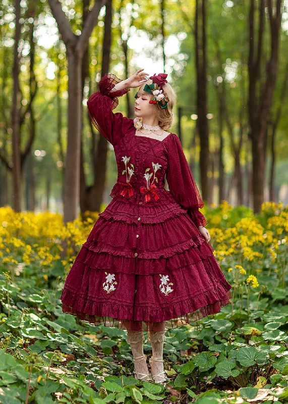 Infanta~Melaleuca Lily~Embroidery Country Lolita Blouse and Skirt