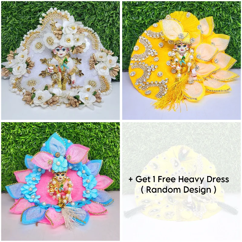 Janmasthmi Special Exclusive combo of 3+1 Heavy Dress (Get 1 Free)