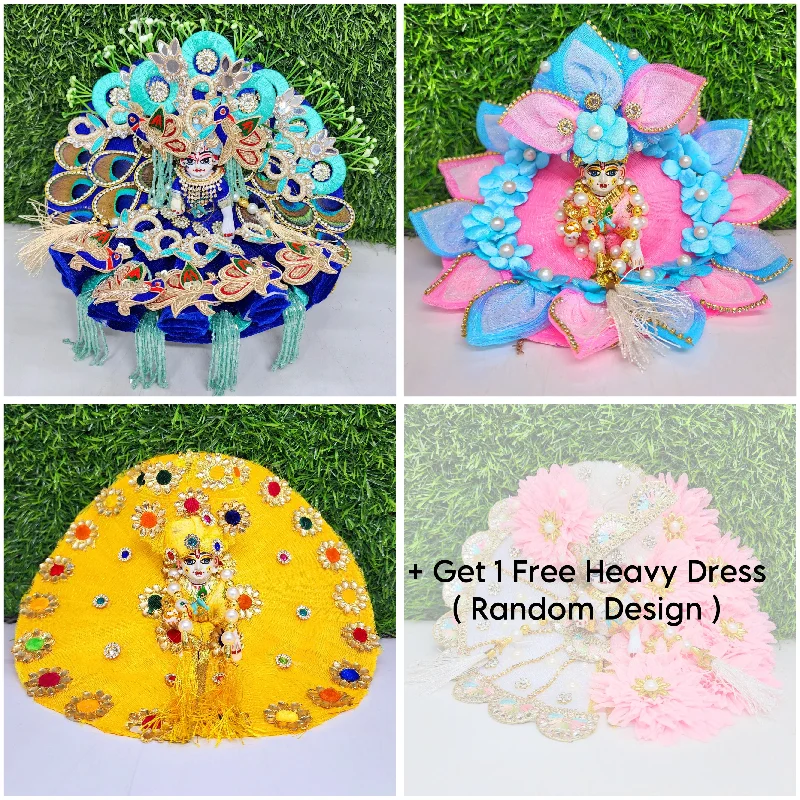 Janmasthmi Special Exclusive combo of 3+1 Heavy Dress (Get 1 Free)