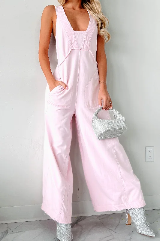 Left Up To Chance Wide Leg Jumpsuit (Pink)