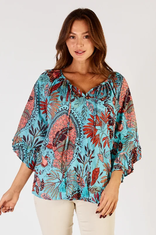 Lula Life Gina Long Sleeve Top Lagoon