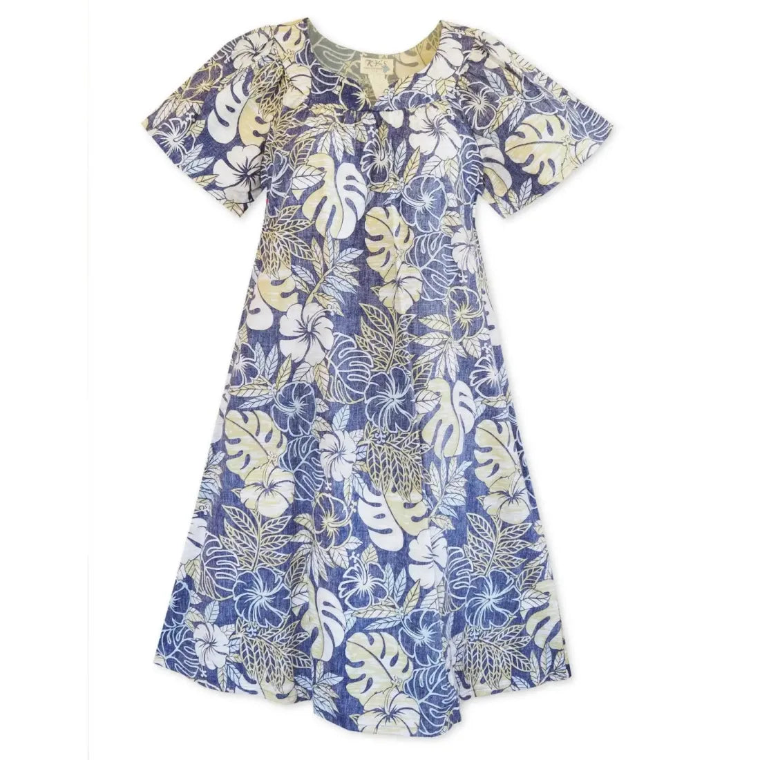 Maunawili Blue Hawaiian Tea Muumuu Dress