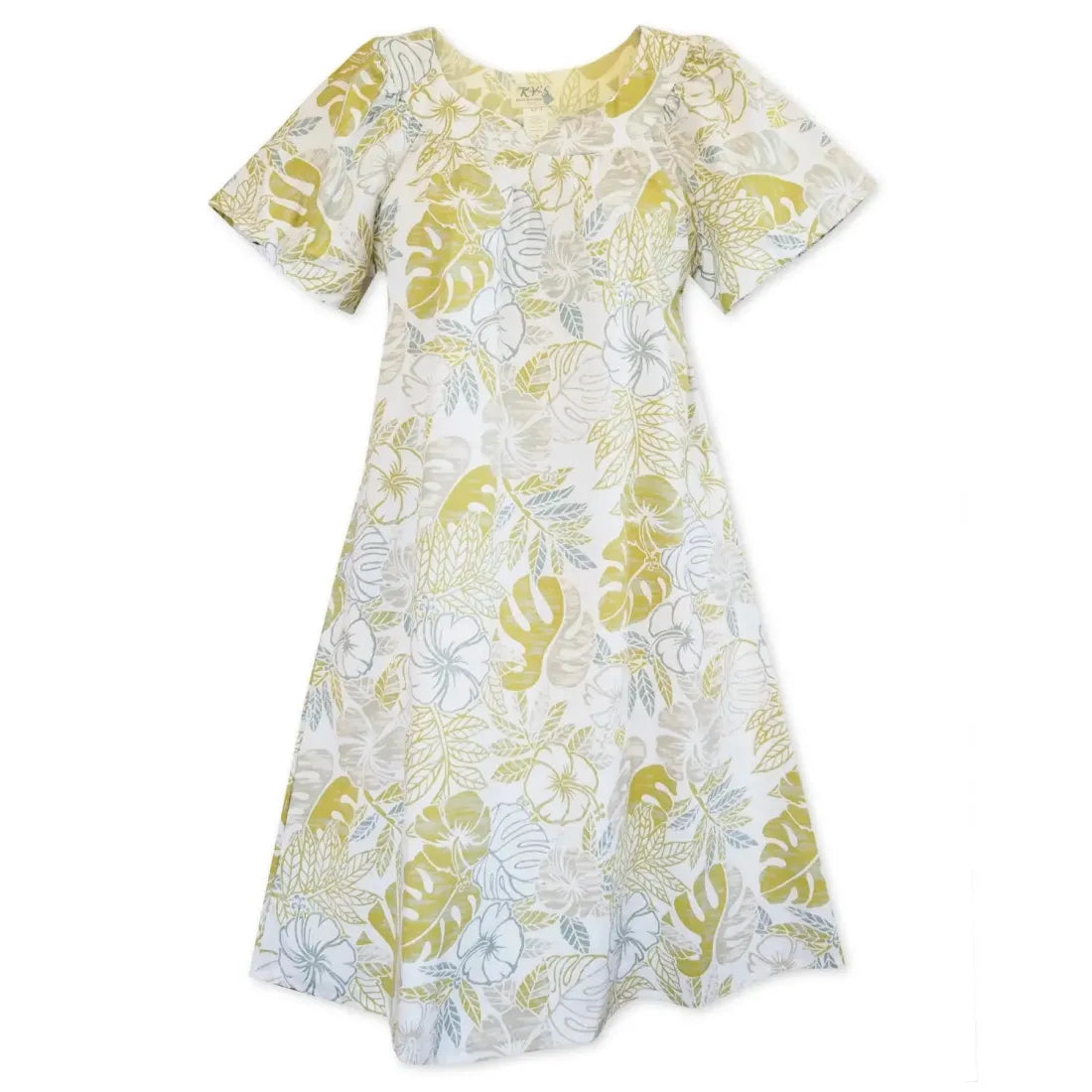 Maunawili Cream Hawaiian Tea Muumuu Dress