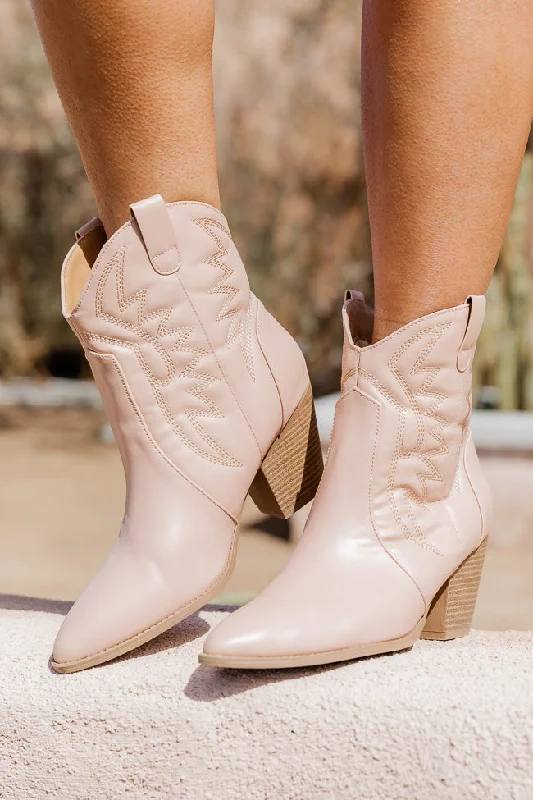 Morgan Nude Ankle Cowboy Boot FINAL SALE