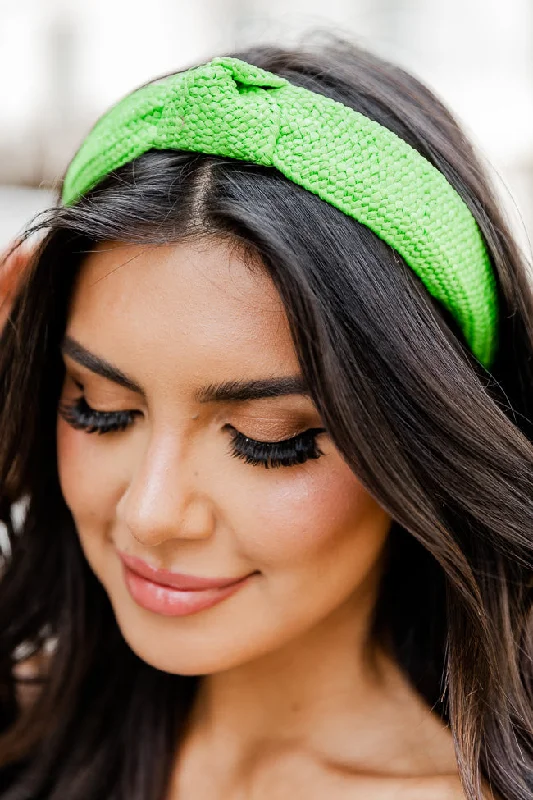 Much Needed Green Woven Knotted Headband FINAL SALE