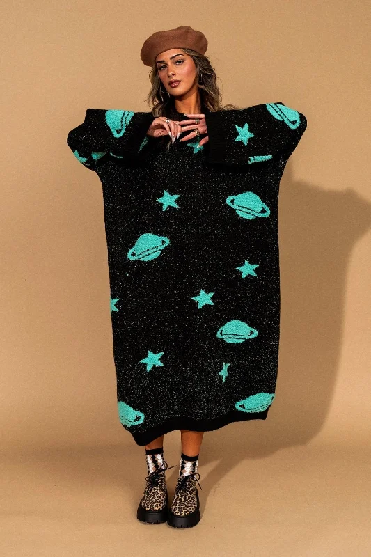 Need Some Space Oversized Knit Dress in Mint