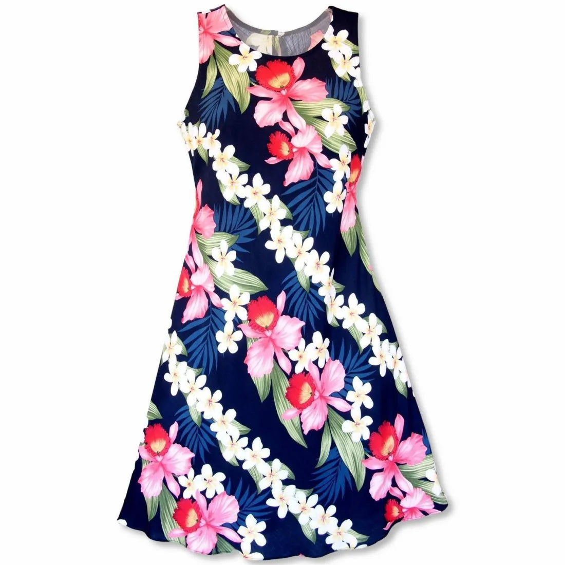 Orchid Play Blue Rhythm Hawaiian Dress