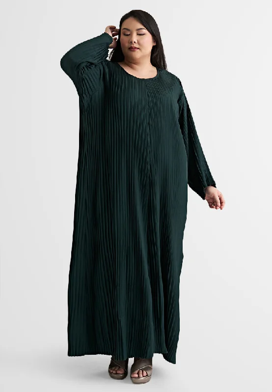 Nadia Elegant Loose Fit Pleated Jubah Dress