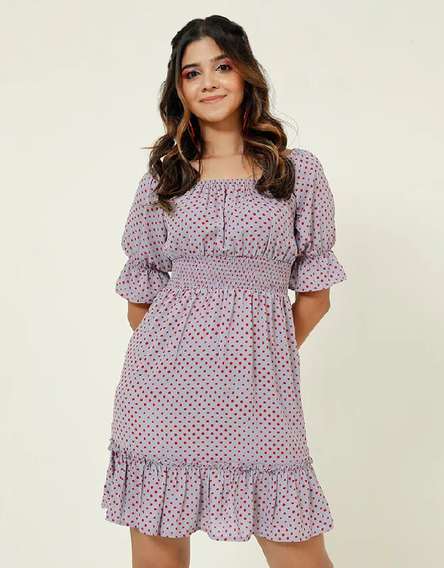 Printed Two Way Dress with Short Sleeves