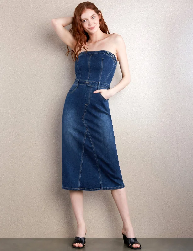 Retro Denim Corset Dress