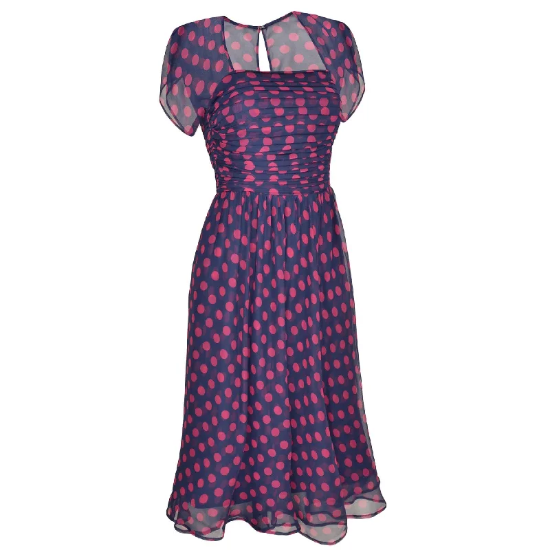 Ruched Polka Dot Dress