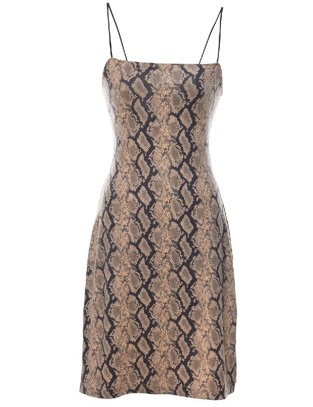 Snakeskin Print Dress - M