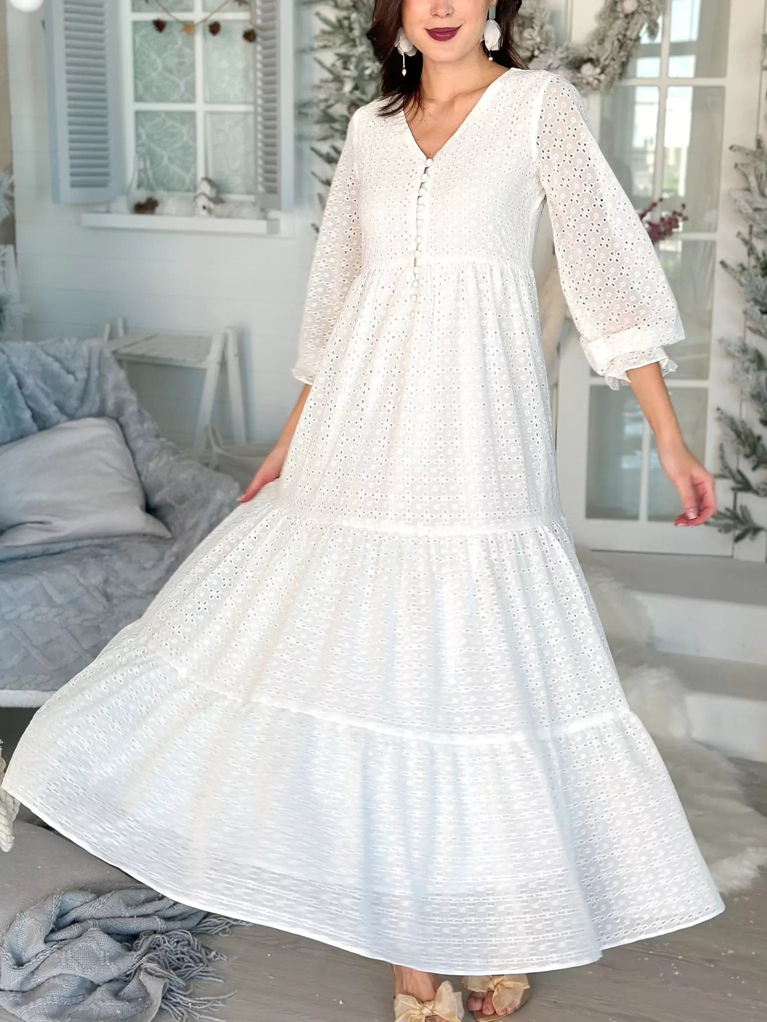 White Cedar Cutwork Dress