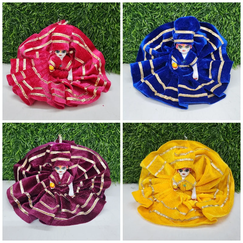 Winter Special Shaneel Gota Dress Pack of 4 {Random Color}