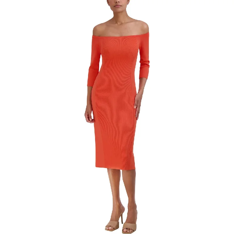 Womens Knee-Length Off The Shoulder Bodycon Dress Stylish Bodycon Gown