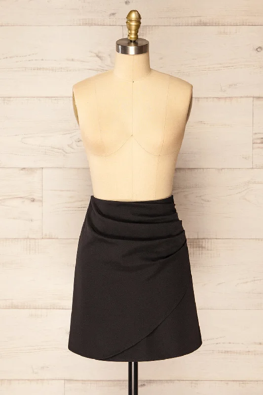 Planna | Black Pleated Short Skirt