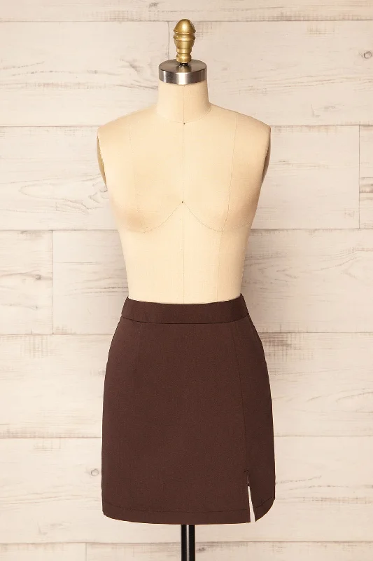 Rivas Brown |  Short Skirt w/ Slit