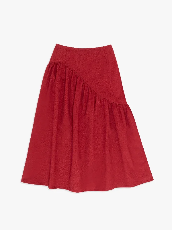 Maeve Midi Skirt - Merlot